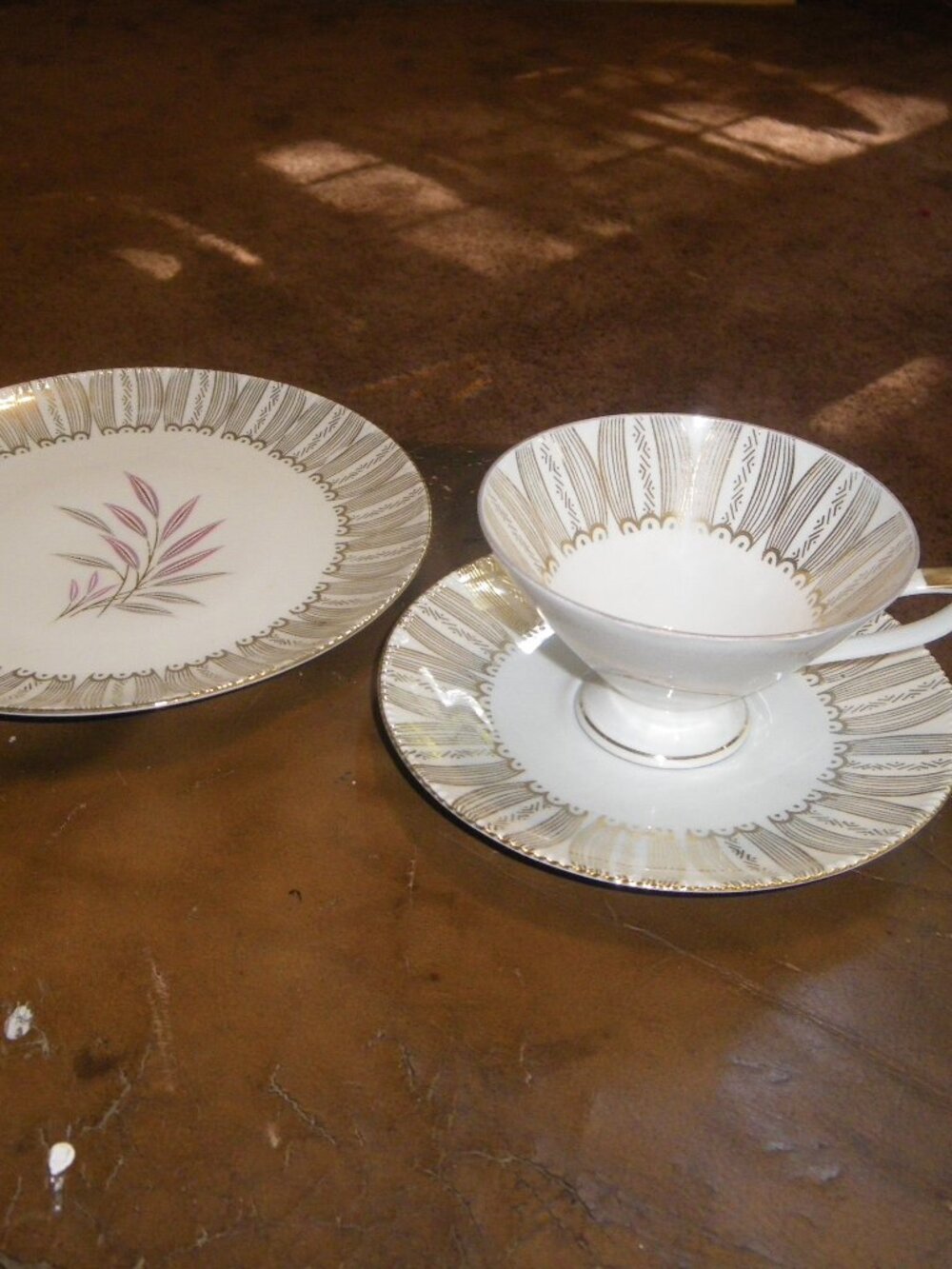 Vintage China Teacup & Saucer Set w/ Plate